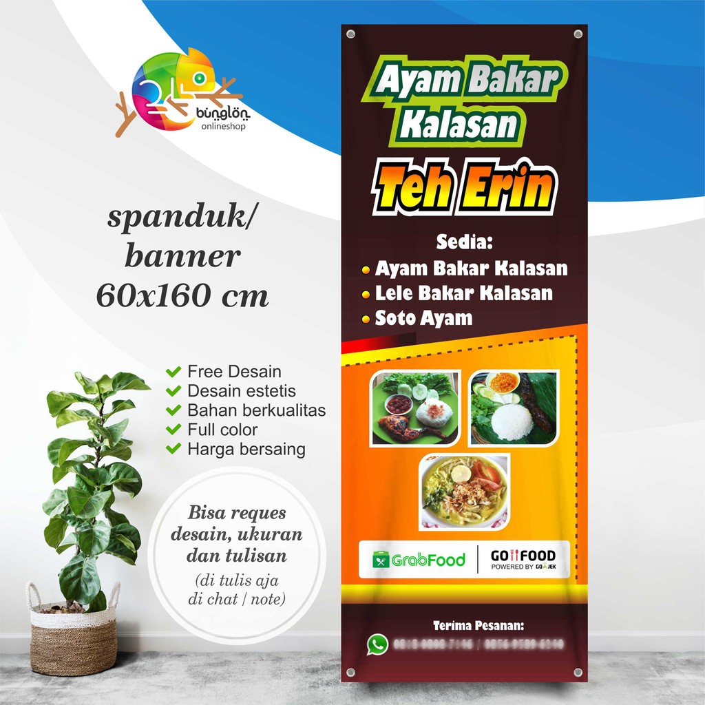 Spanduk, Banner Berdiri Ayam Bakar
