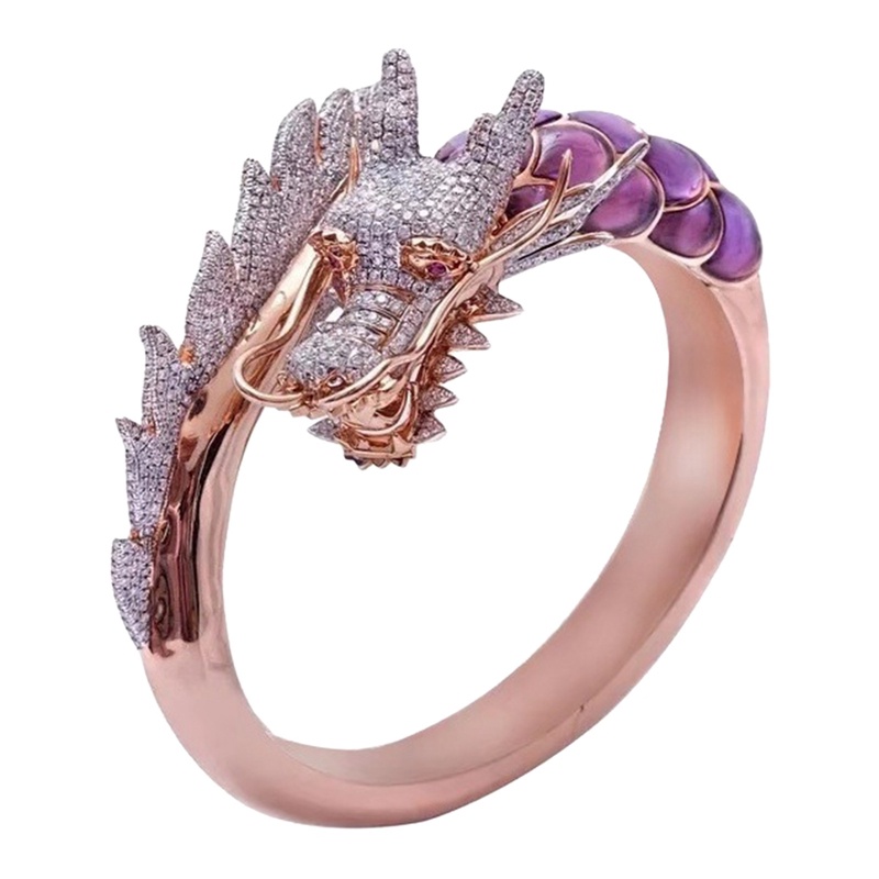 Dragon Nid Cincin Gaya Punk Vintage Untuk Priawanita