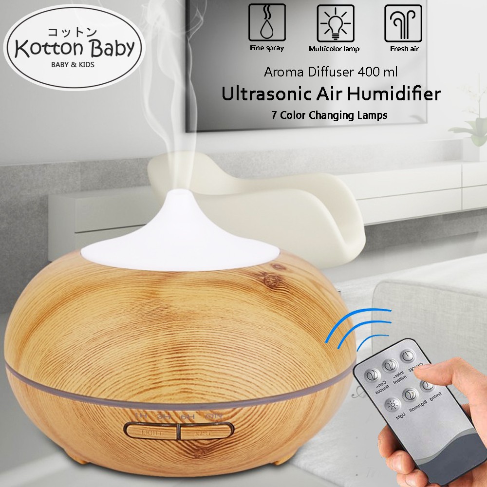 Humidifier Model Kayu Wooden Diffuser 400ml Kuncup / 300ml Jamur (+remote) Wooden Essential Oil Humidifier pelembab udara Aromaterapi pengharum ruangan