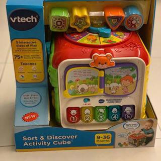 vtech sort & discover activity cube pink