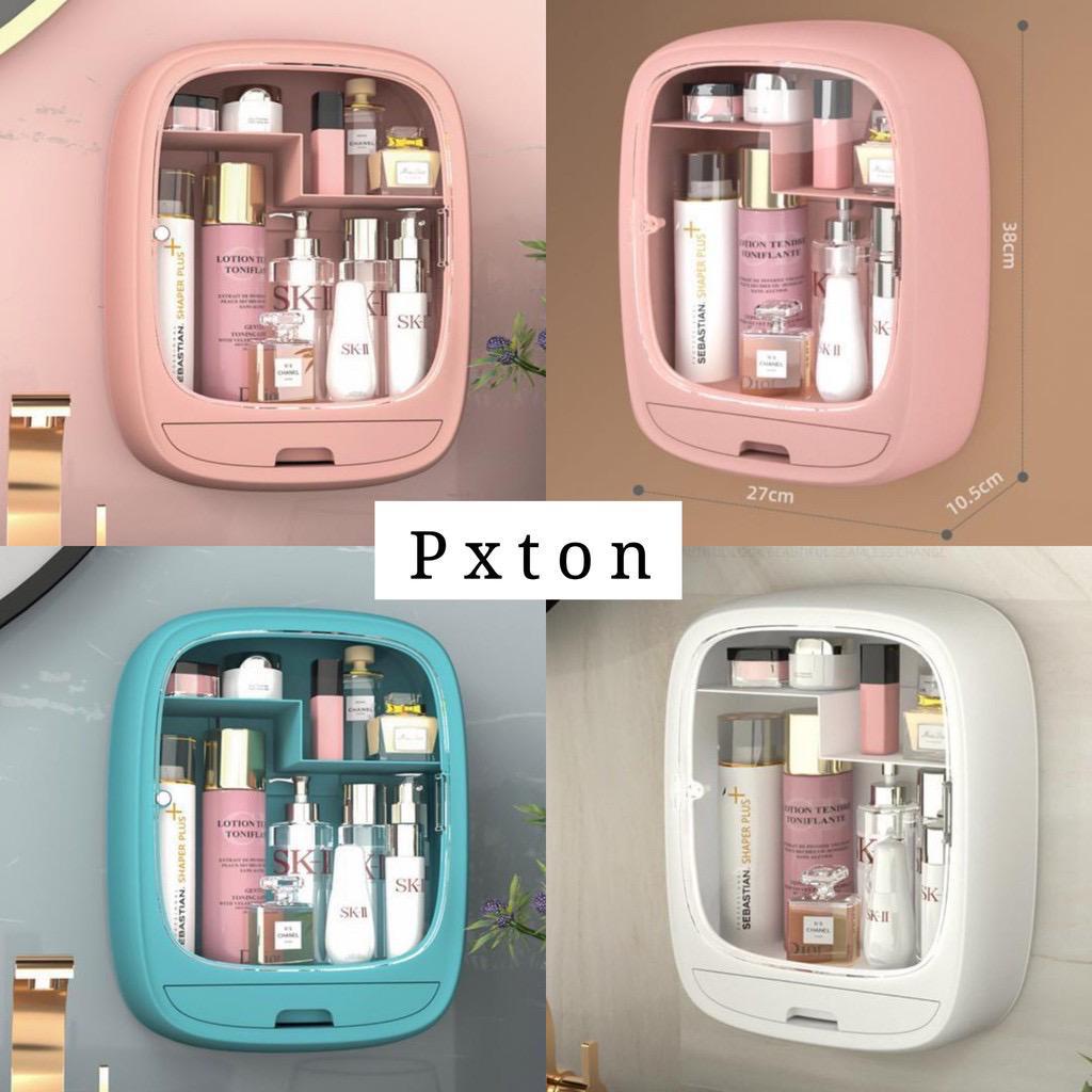 SHENAR RAK KOSMETIK GANTUNG TEMPEL / TEMPAT MAKE UP OVAL / RAK KOSMETIK ORGANIZER / KOTAK MAKE UP SABUN SERBAGUNA, SUDAH FREE PEREKAT