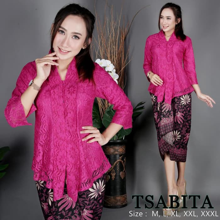 Set Kebaya Rok floy BROKAT lengan 7 / 8