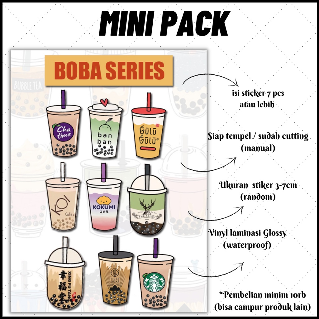 

[MINI PACK] STICKER BOBA SERIES II | STIKER KAWAII AESTHETIC | STICKER TUMBLR | STICKER LAPTOP HP KOPER HELM