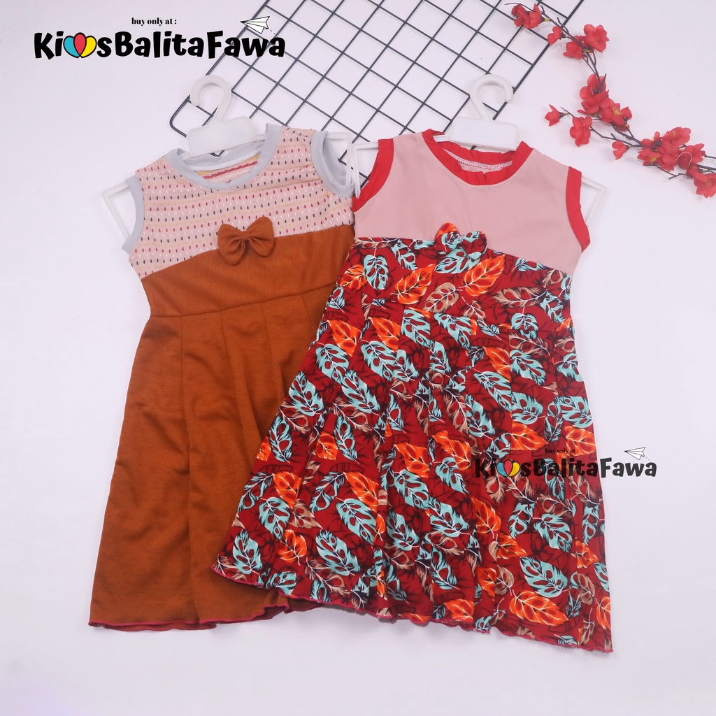 Dress Aila 5-6 Tahun / Dres Pesta Murah Grosir Baju Anak Perempuan Gaun Yukensi Batik Harian Baru