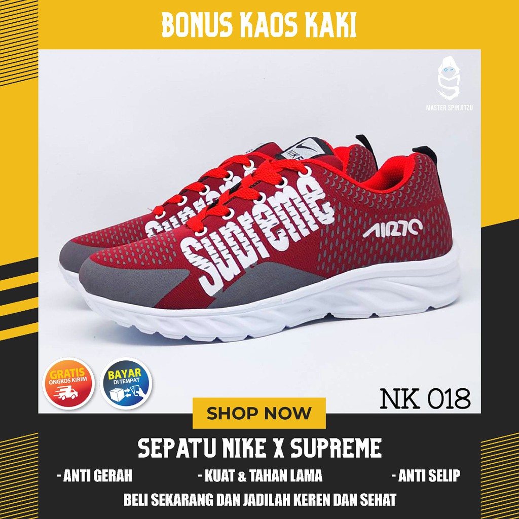 Sepatu pria supreme sneakers olahraga casual murah cocok untuk running dan jogging terbaru
