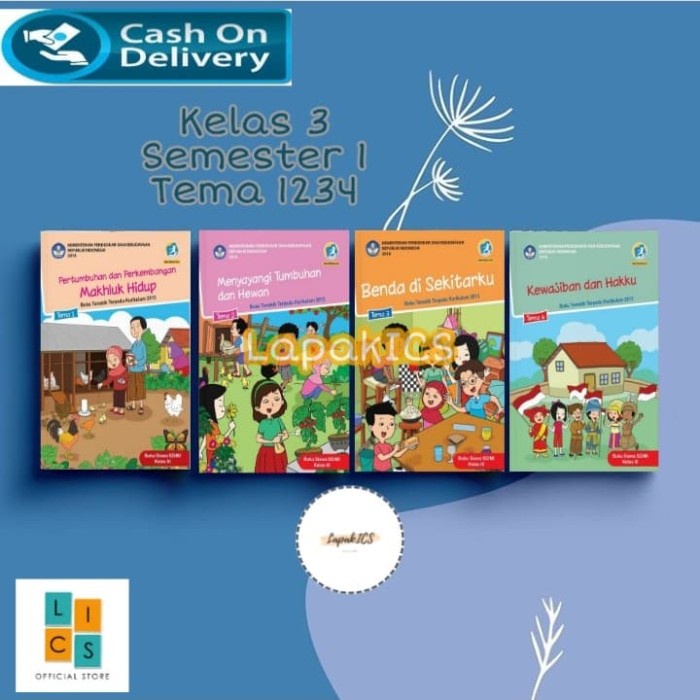 

❤BISA COD❤ Paket Buku SD Kelas 3 Tema 1,2,3,4 Semester 1 Revisi 2017 2018