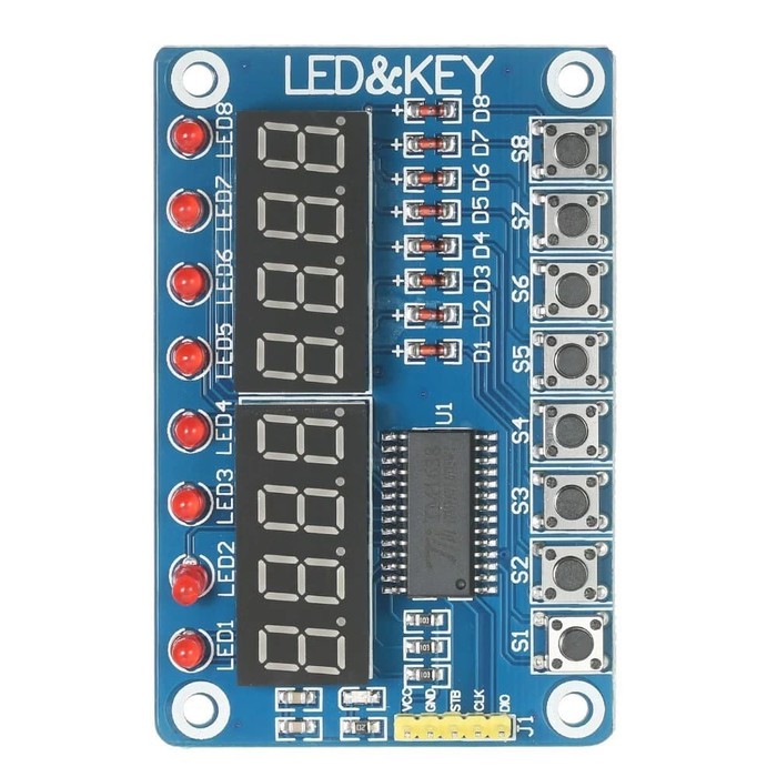 TM1638 8-bit KEY - LED - 7segment Display Module Arduino Raspberry Pi