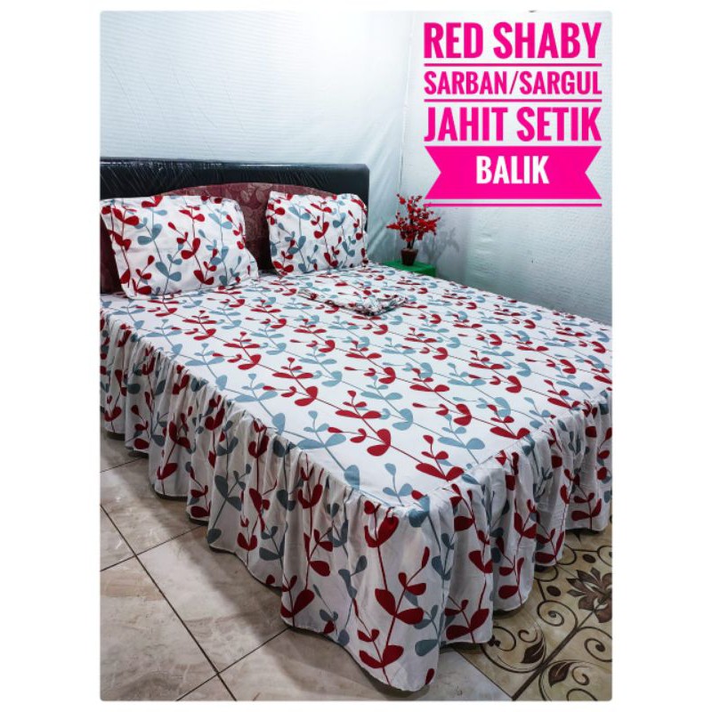 Sprei homemade Rumbai HK strawberry , HK apple , kharisma , gold floral , red shabby