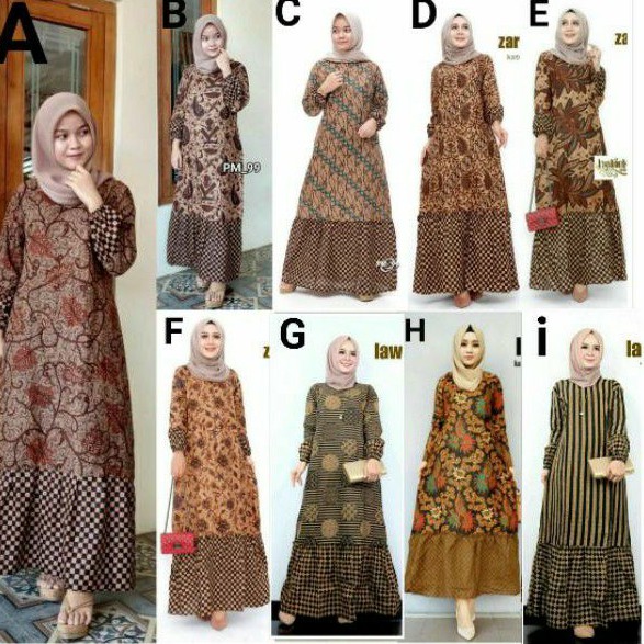 Gamis Batik Zara Genes Baju Batik Gamis Rempel Bawah Gamis Batik Wanita Muslimah Shopee Indonesia