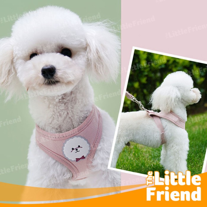 Dog Leash Harness Vest Tali Tuntun Chest Strap Anjing Poodle Bichon