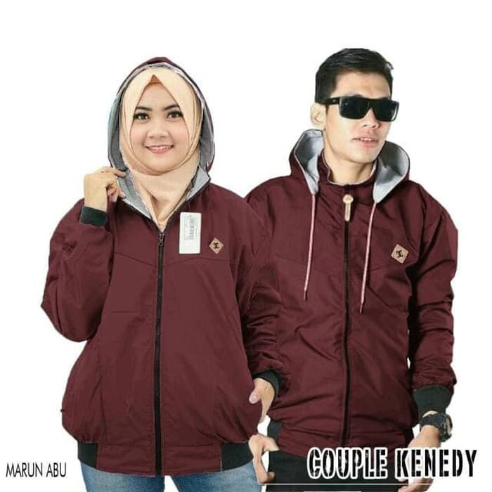 JAKET PRIA / JAKET COUPLE BB 2IN1 SIMPLE WATERPROOF HOODIE BISA LEPAS MAROON NAVY HITAM COKLAT