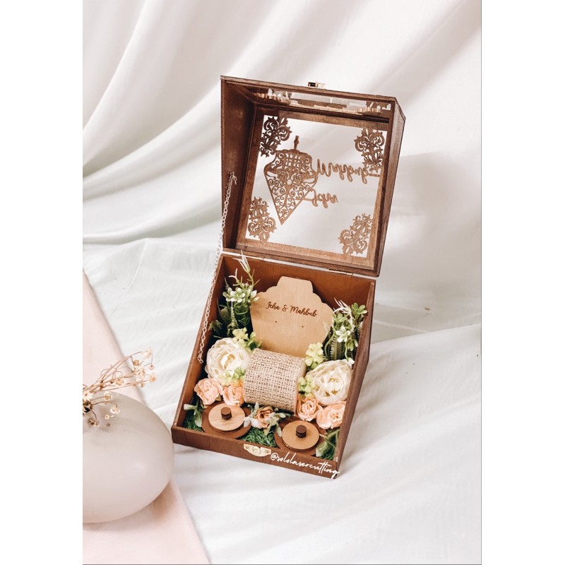 jewelry set box | box perhiasan mahar rustic lasercut/ MAHAR RUSTIC SESERAHAN HANTARAN FRAME MAHAR M