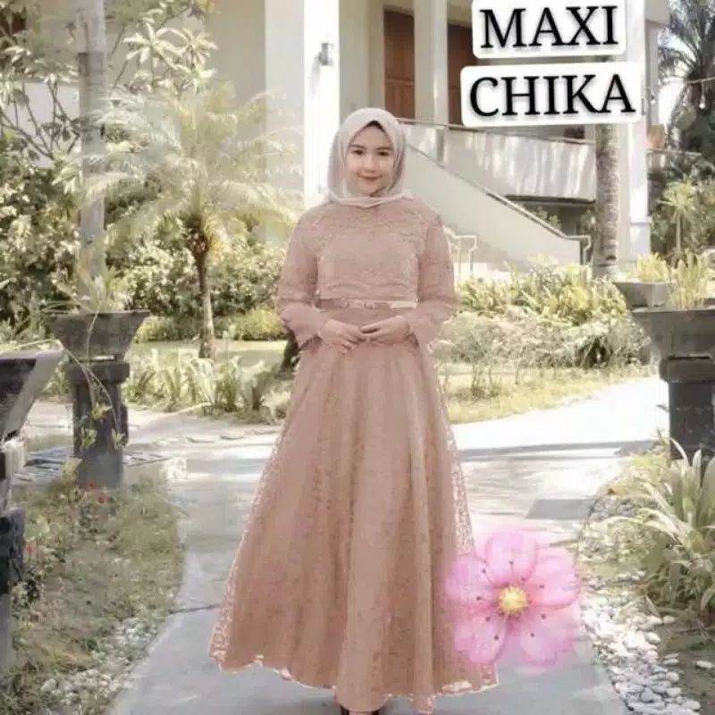 Maxi GuChika / Gamis Brukat / Gaun Muslim