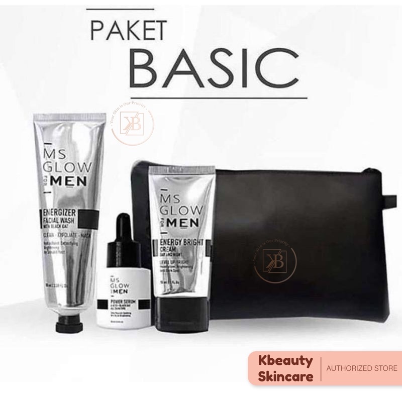 MS GLOW FOR MEN Skincare Pria Paket Perawatan Wajah Original MS GLOW
