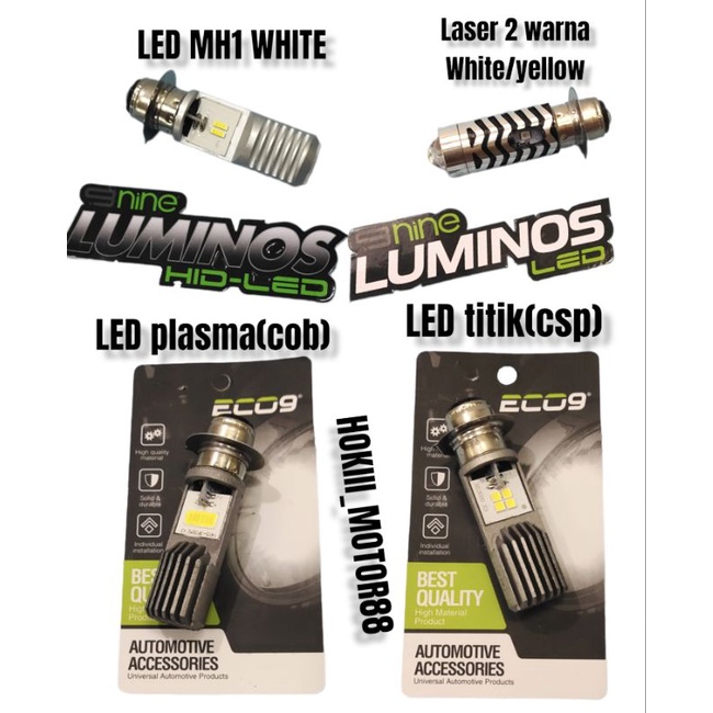 LAMPU LED DEPAN LUMINOS ECO9 LASER WHITE/YELLOW/MH1/ECO9 H6