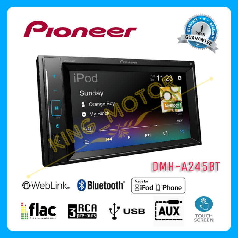 Head Unit 2-Din 6.2 inch Pioneer DMH-A245BT (GARANSI RESMI)