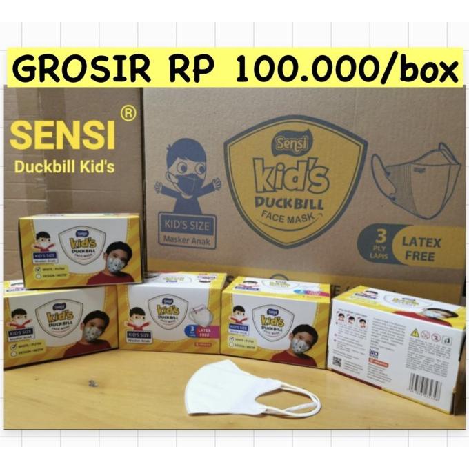PROMO SENSI KIDS DUCKBILL ISI 40 MASKER SENSI DUCKBILL ANAK