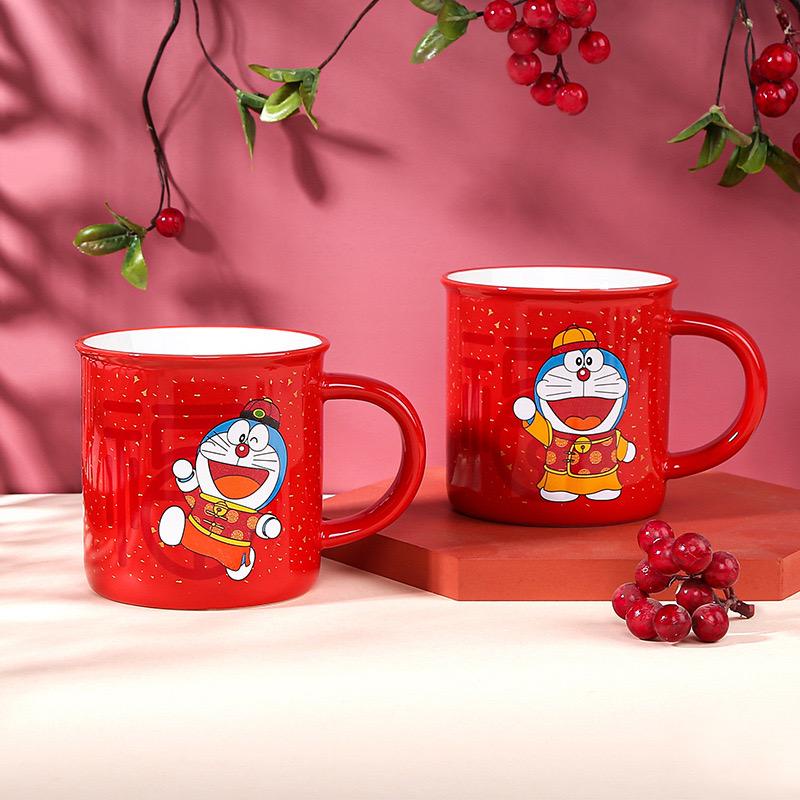 Mug Imlek Bahan Keramik Motif Doraemon CNY Ceramic Drinking ware