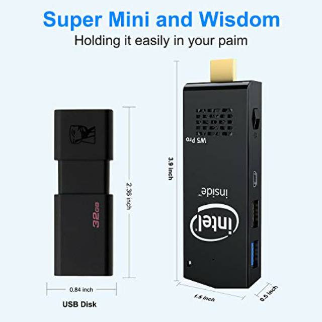 Mini PC Stick W5 Pro HDMI 8GB RAM 128GB ROM Windows 10 Pro HDMI WIFI USB 3.0