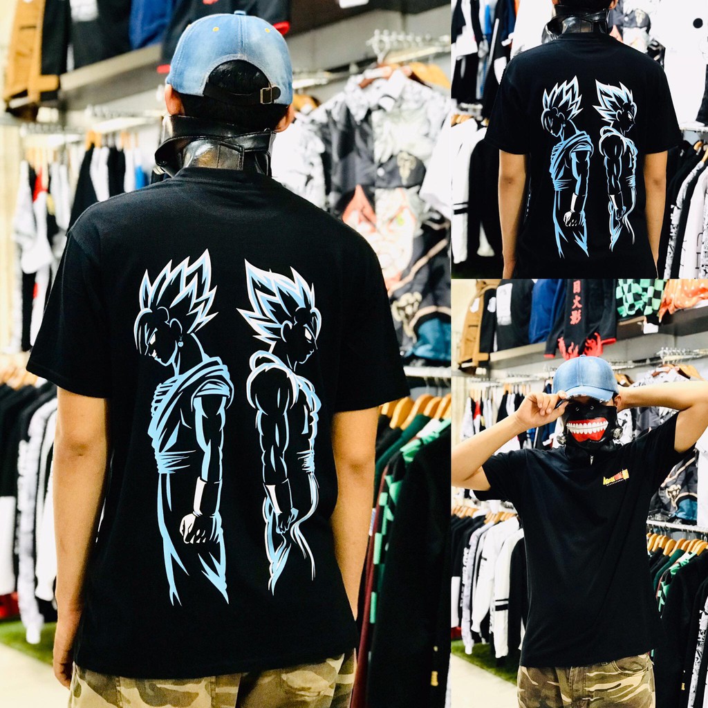 T-shirt distro anime Dragonball Goku x Vegeta Blue
