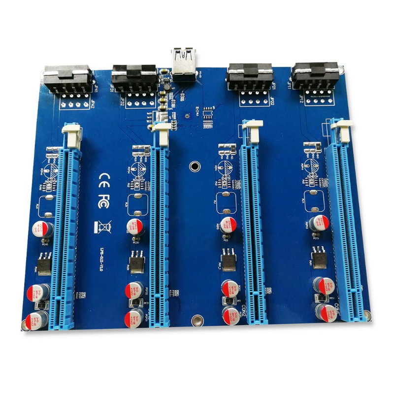 zzz 1 To 4 PCI-Express Slot 1x to 16x USB3.0 Mining Special Riser Card PCIe Extender