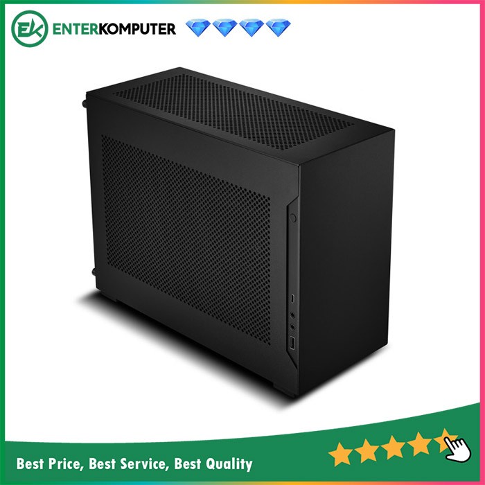 Casing LIAN LI A4H2O - BLACK - ALUMINUM MINI-ITX CASE - PCIe4.0