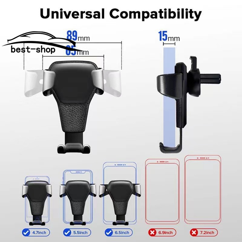 Holder Handphone Universal Bahan Kulit Untuk Kisikisi Ac Mobil