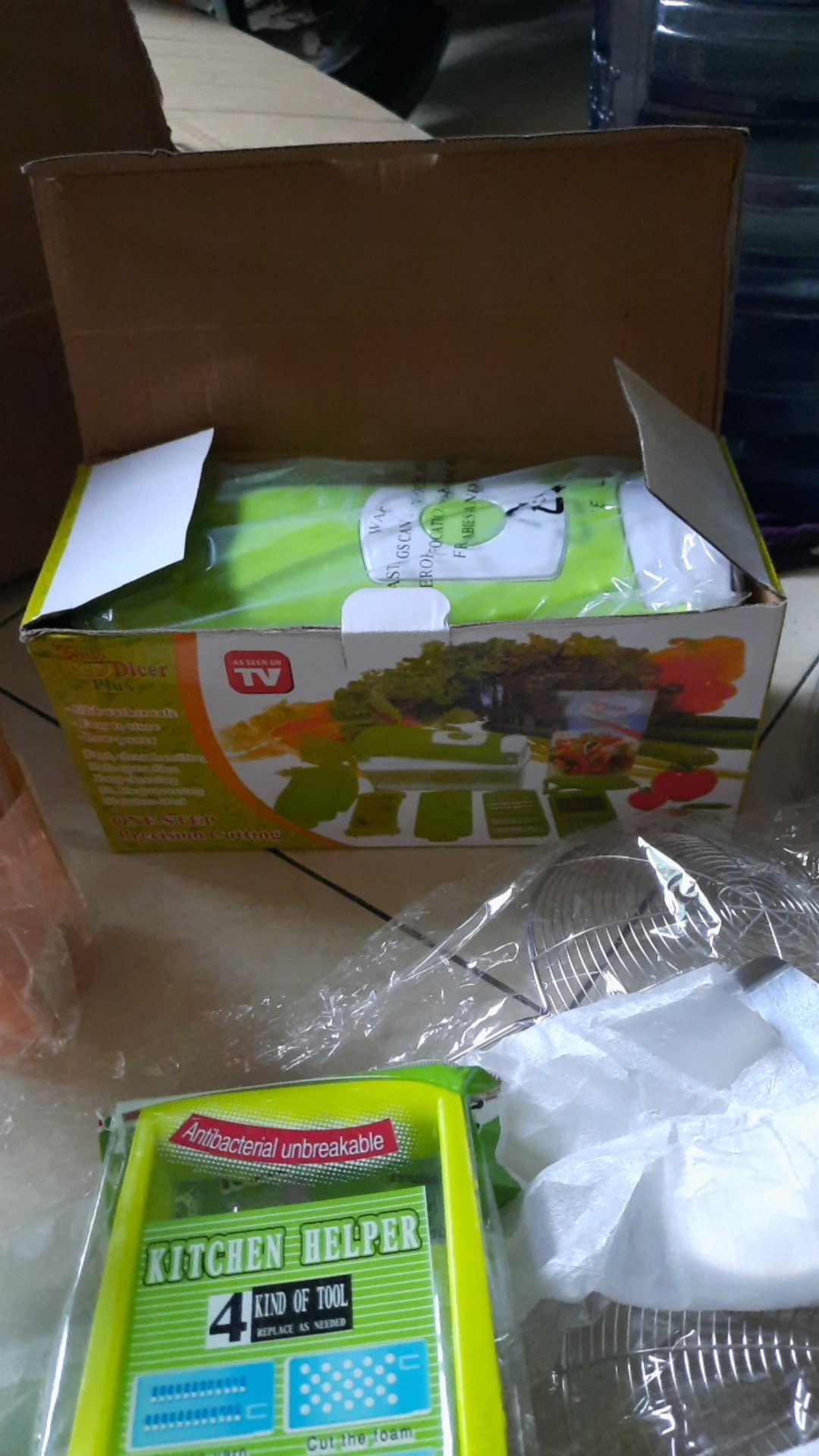 Ori Parutan Box Genius Nicer Dicer/alat Pemotong Buah Sayur