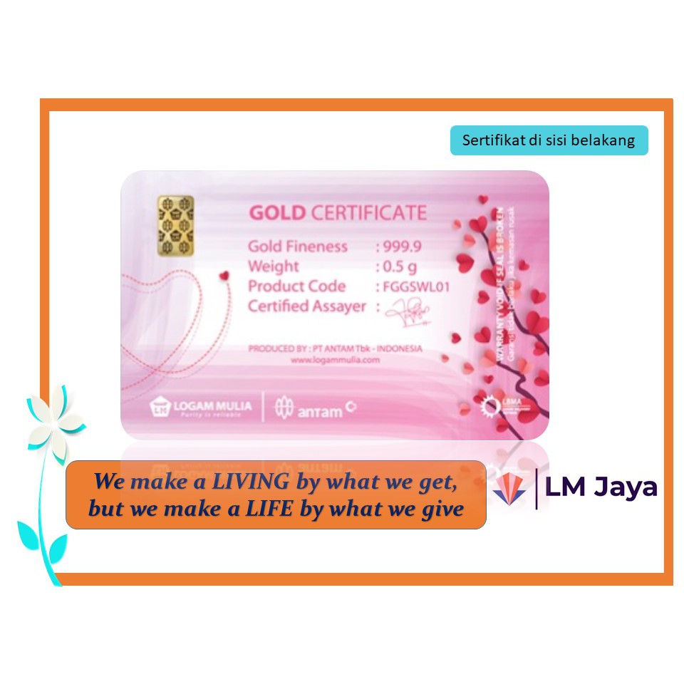 Antam Gift Series With Love 0.5 gr Gift Series Love Antam Gift Series 0.5 gr LM Antam 0.5 gram