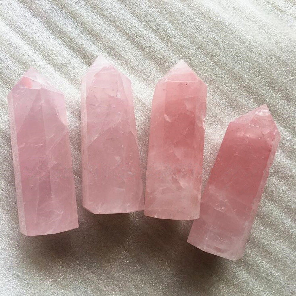 Batu Kristal Kuarsa 100% Alami Warna Pink Mawar Untuk Penyembuhan