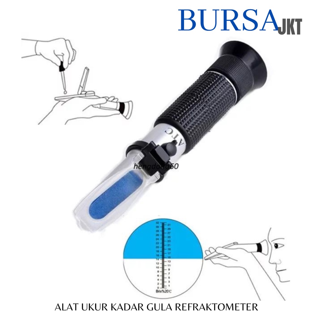 ALAT UKUR KADAR GULA REFRAKTOMETER BRIX 0 - 32% ATC UJI KEASLIAN MADU ANGGUR