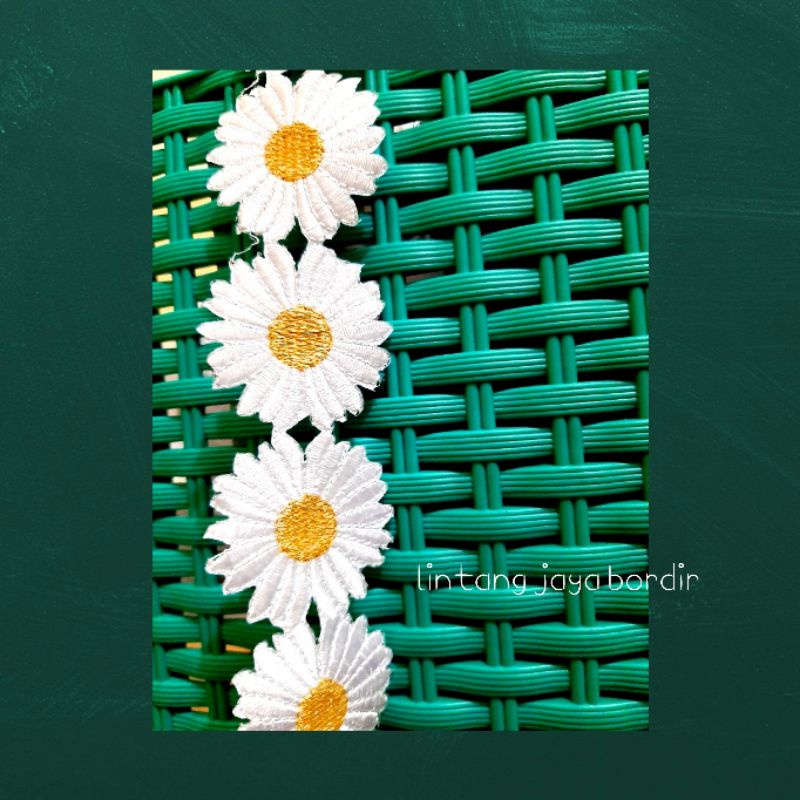 renda bordir roll aplikasi bunga matahari