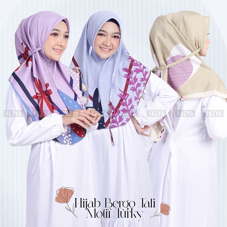 Hijab Bergo Tali Motif