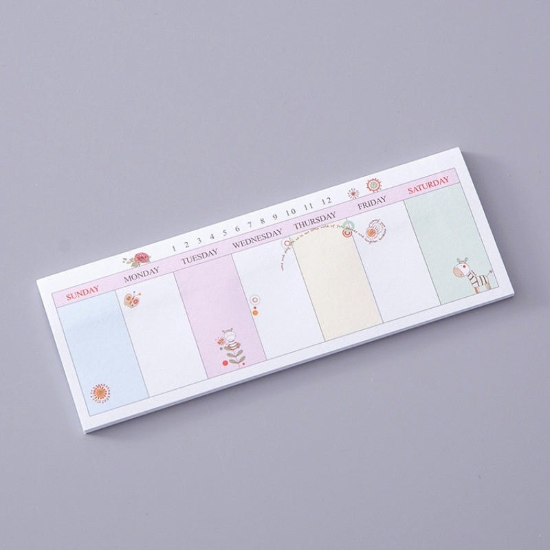 Study&amp;Work Weekly Plan List Grid Memo Pad Sticky Mini Notes Bookmark School Office Supply