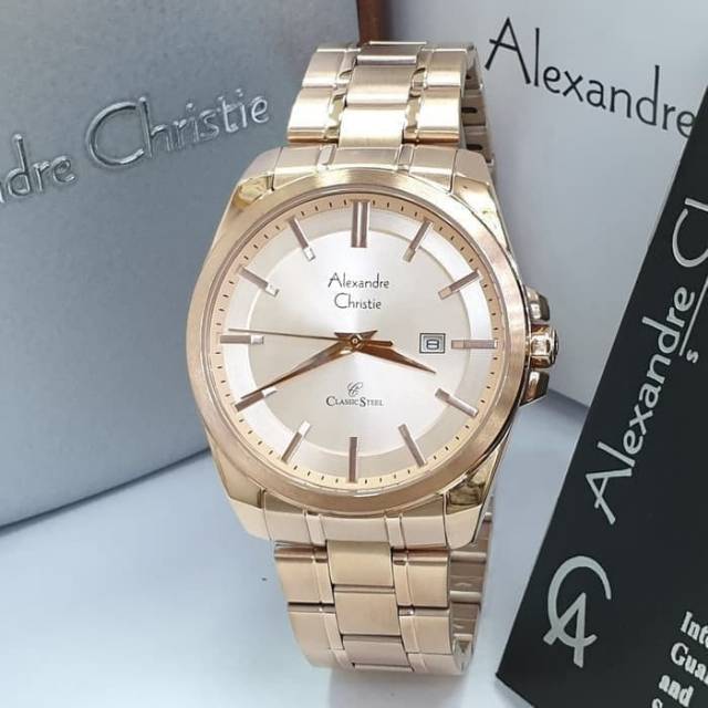 JAM TANGAN PRIA ALEXANDRE CHRISTIE AC 8404 ROSEGOLD ORIGINAL