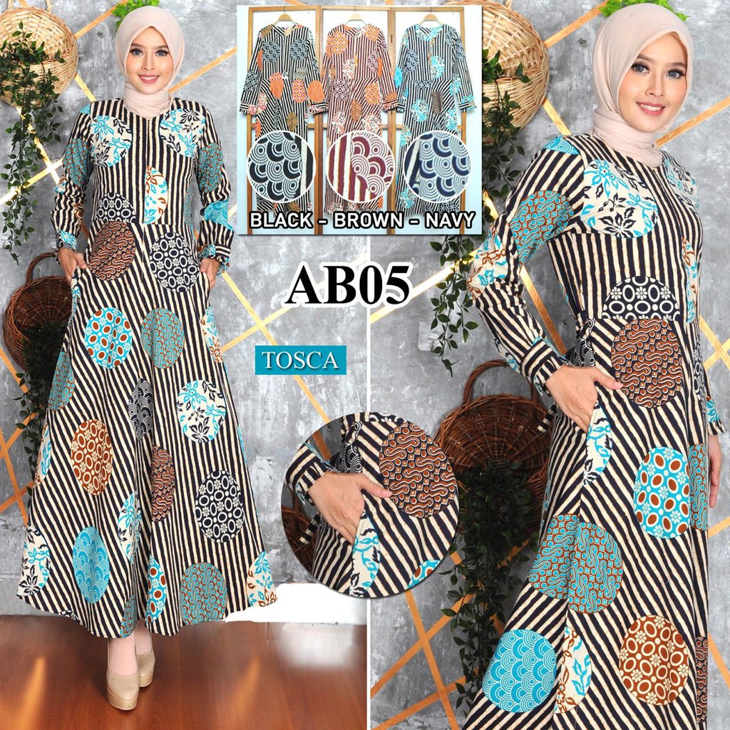 Paling Murah Ab05 Gamis Katun Stretch Motif Batik Bwi 188 Busui DoqJ706s0Bb7Z6