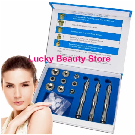 3 tips dan 9 wands micro diamond dermabrasi peeling alat facial mikrodermabrasi wajah kecantikan