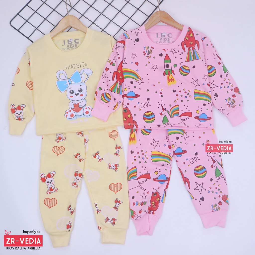 Setelan Chava uk 5-6 Tahun / Set Lengan Panjang Anak Perempuan Baju Tidur Premium Cotton Tebal