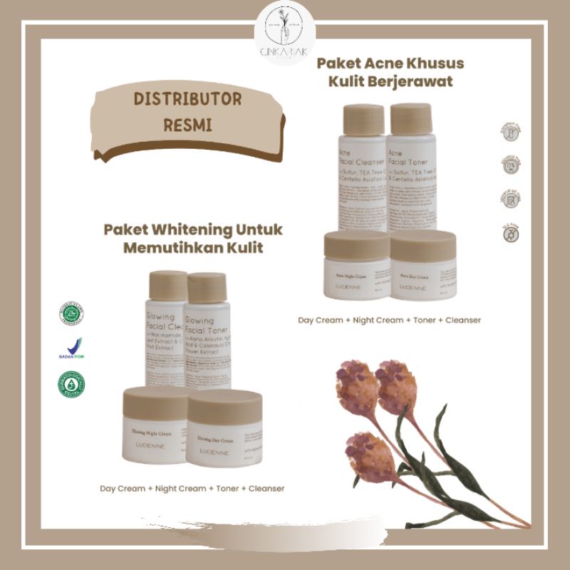 (FREE GIFT) Paket Acne Lucienne & Paket Whitening Lucienne  DISTRIBUTOR RESMI PEKANBARU