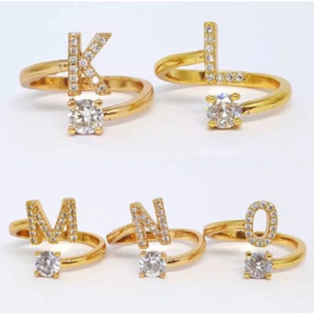 [Bayar di Tempat] Cincin xuping / Cincin huruf Xuping A-Z terbaru kekinian