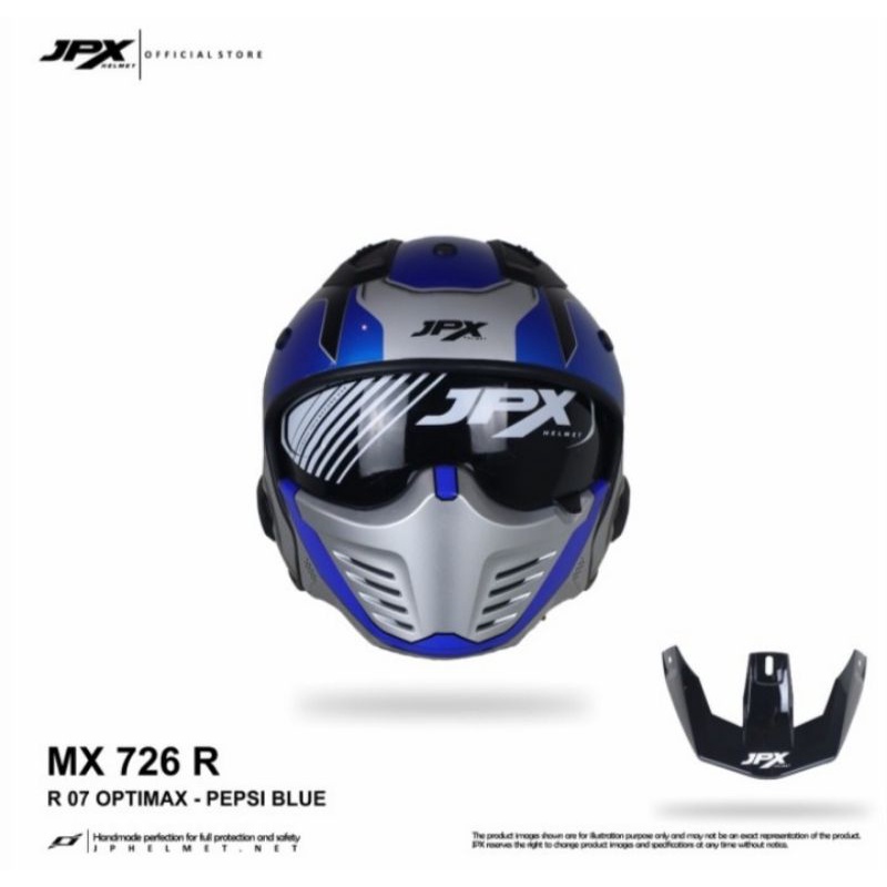 helm jpx mx 726R biru
