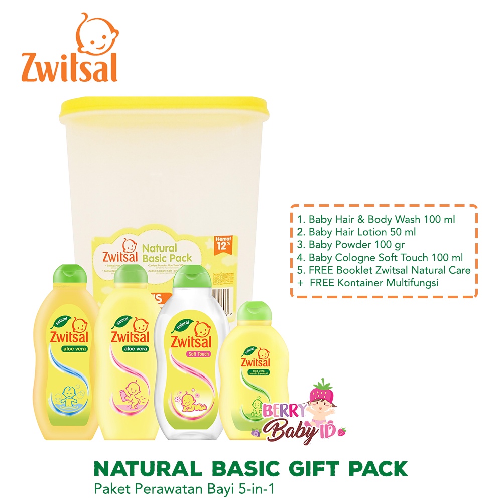 Zwitsal Natural Basic Care Pack Paket Perawatan Bayi Anak 5-in-1 Berry Mart