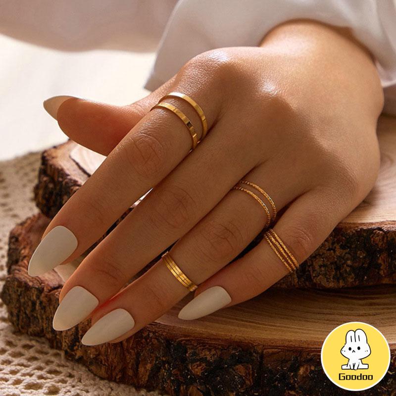 10pcs / Set Cincin Minimalis Gaya Korea Untuk Wanita -Doo