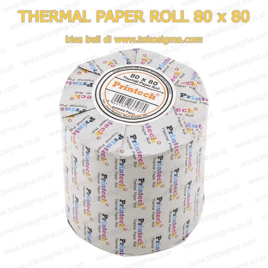 

2 Roll THERMAL PAPER 80 x 80 GERMANY PAPER FAX PRINTECH KERTAS PRINT STRUK