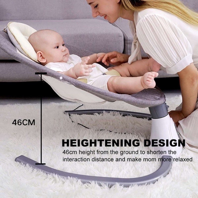 Uoptoy HUG ME Ayunan Bayi Automatic Baby Swinger Chair Swing Bed Remote Control Elektrik Baby Swing Otomatis