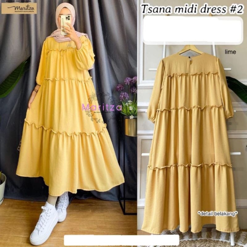 (DBY) GAMIS MIDI TSANA DAILY MIDI DRESS OVERSIZE RAYON