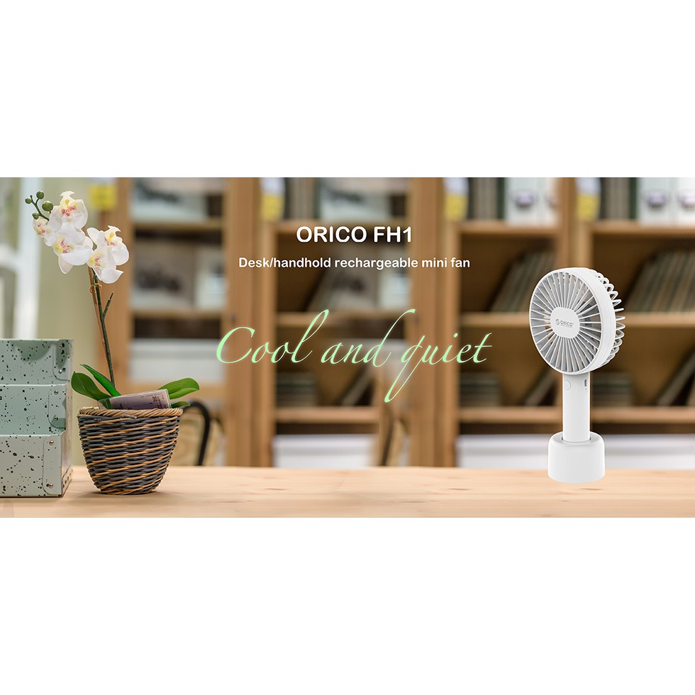 Kipas angin Tangan portabel - Mini Desk Handhold Rechargeable Fan ORICO FH1