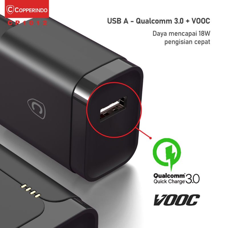 COPPER CP1012 Charger QC + VOOC Fast Charging