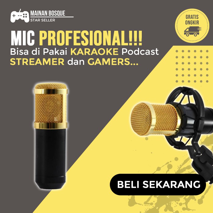 Mic Condenser BM 800 Microphone BM800 Mikrofon Rekaman Taffware BM 800