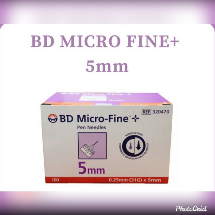 Jarum Insulin Micro-fine BD 0.25mmx5mm/ Microfine Ungu